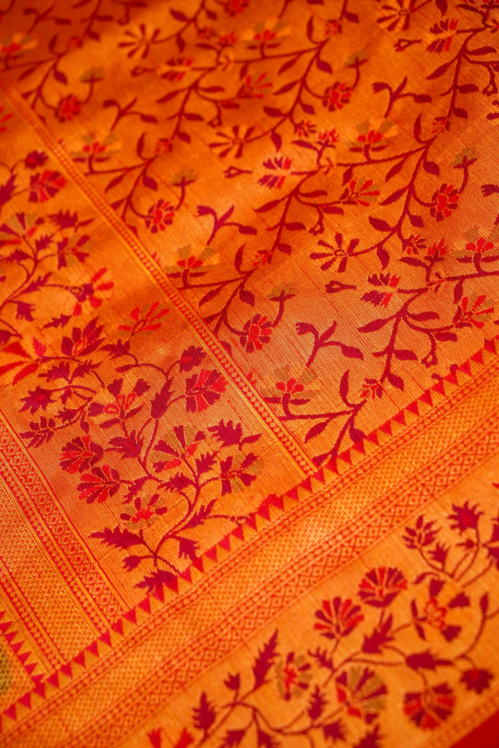 Navy Blue Paithani Style Ikkat Patola Silk Saree with Stitched Blouse