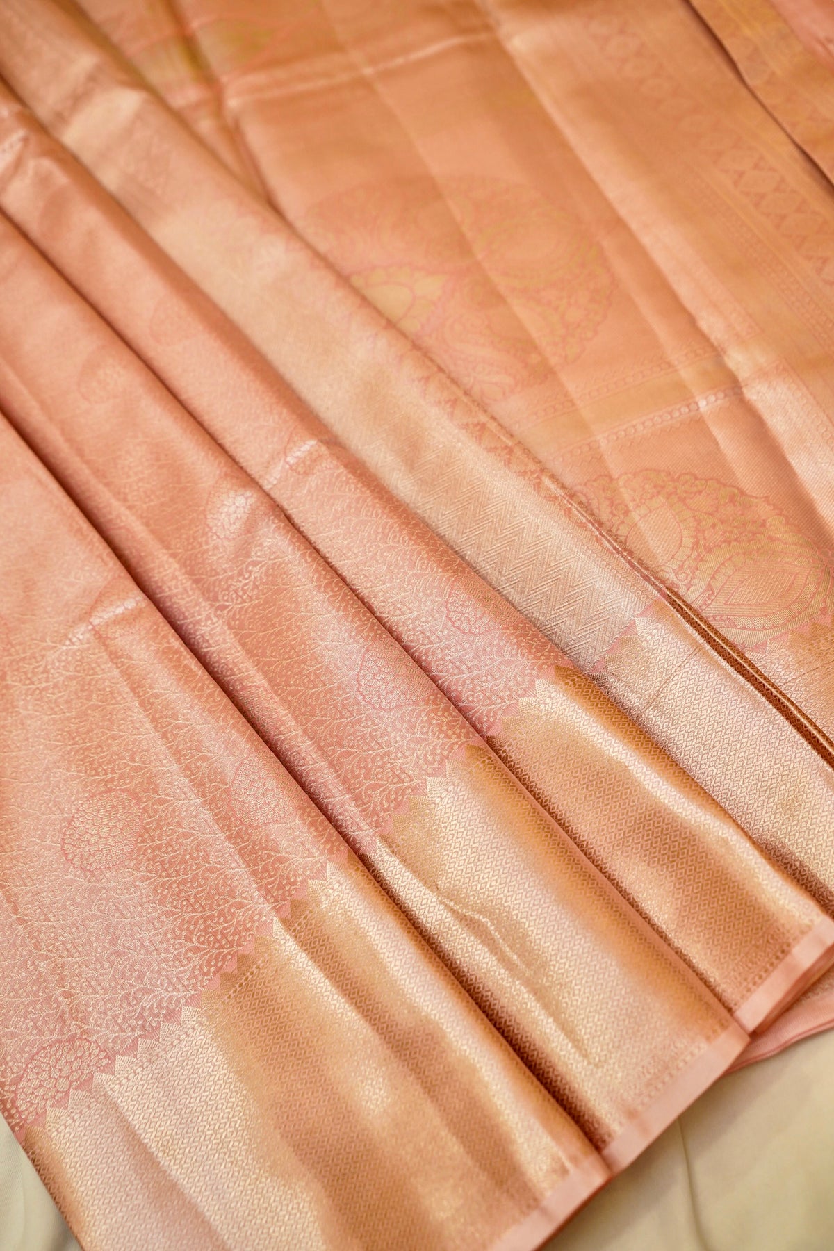 Maithili - Blush Pink Kanjivaram Tissue Silk Saree