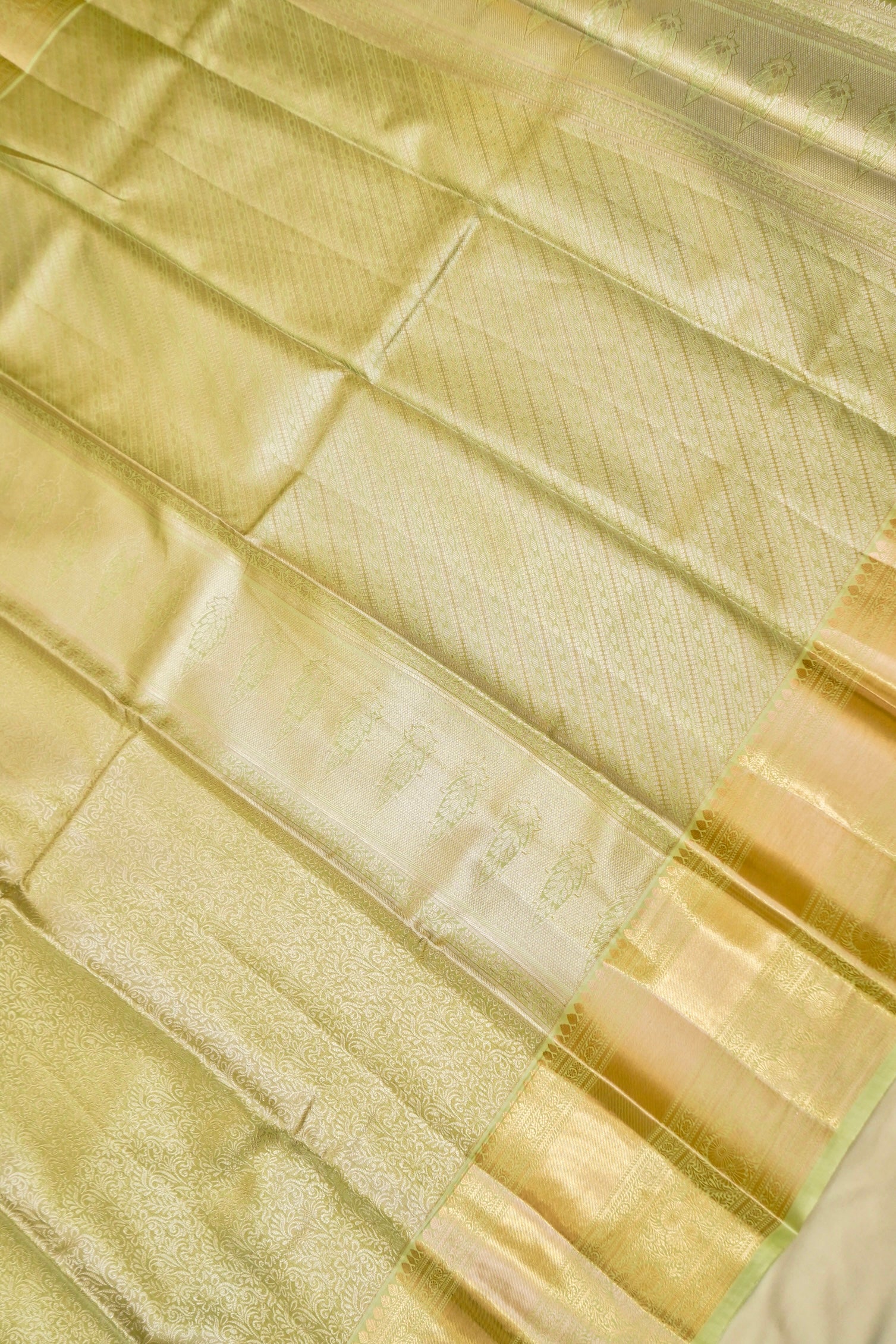 Maithili - Pastel Green Kanjivaram Tissue Silk Saree