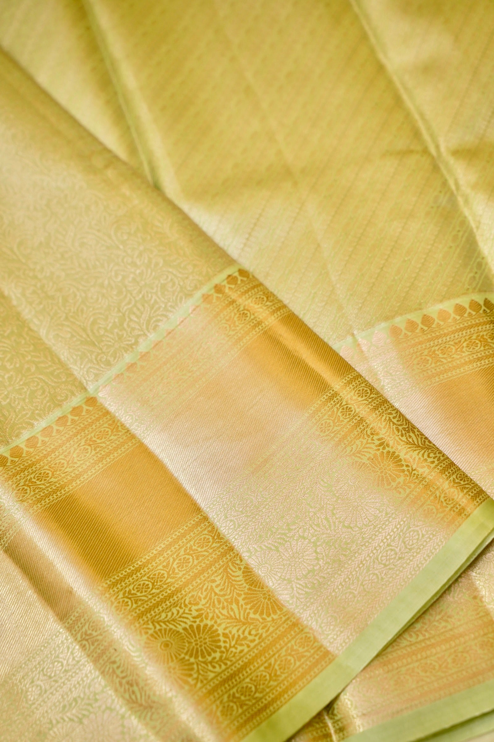 Maithili - Pastel Green Kanjivaram Tissue Silk Saree