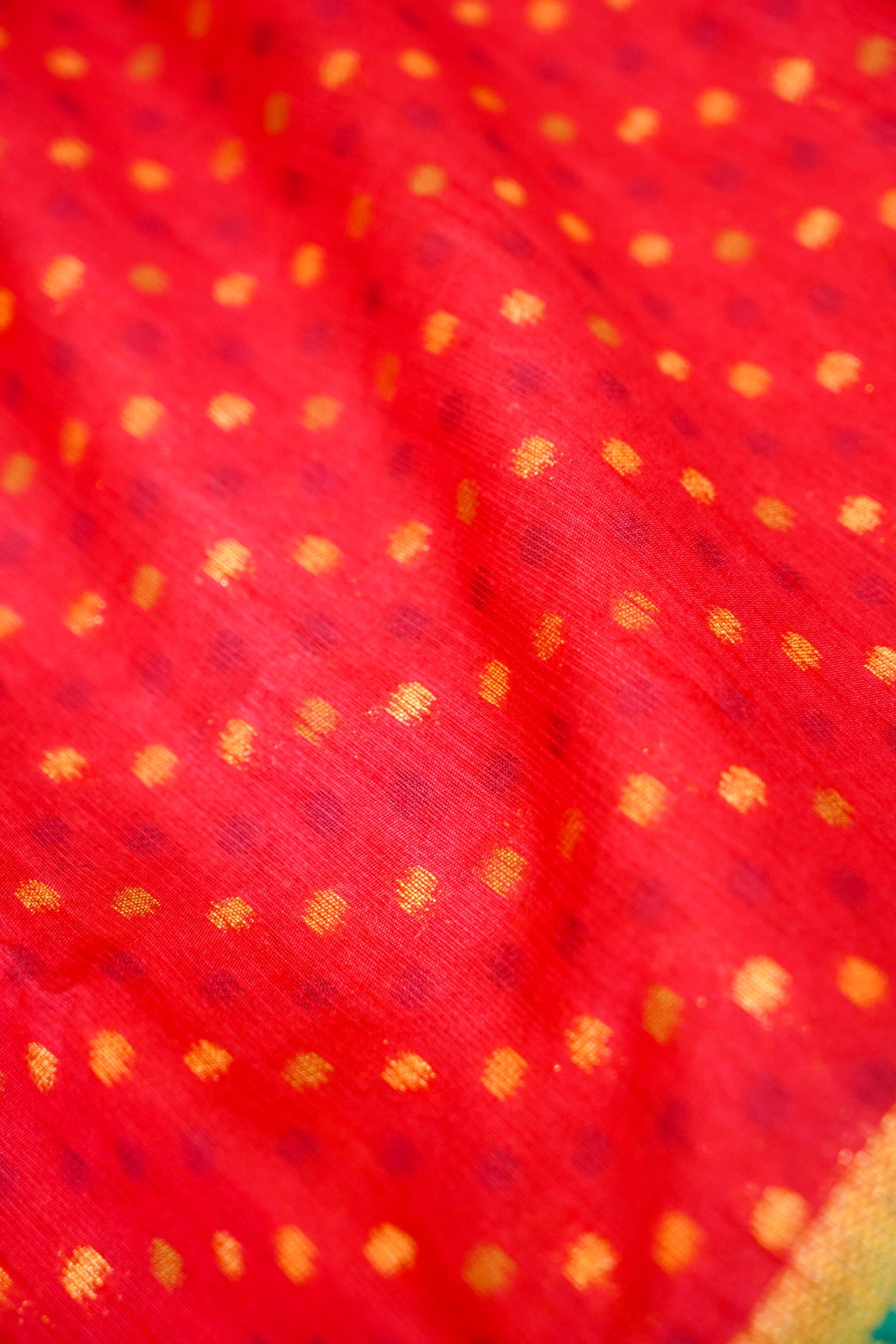 Raddish Red Paithani Style Ikkat Patola Silk Saree with Stitched Blouse