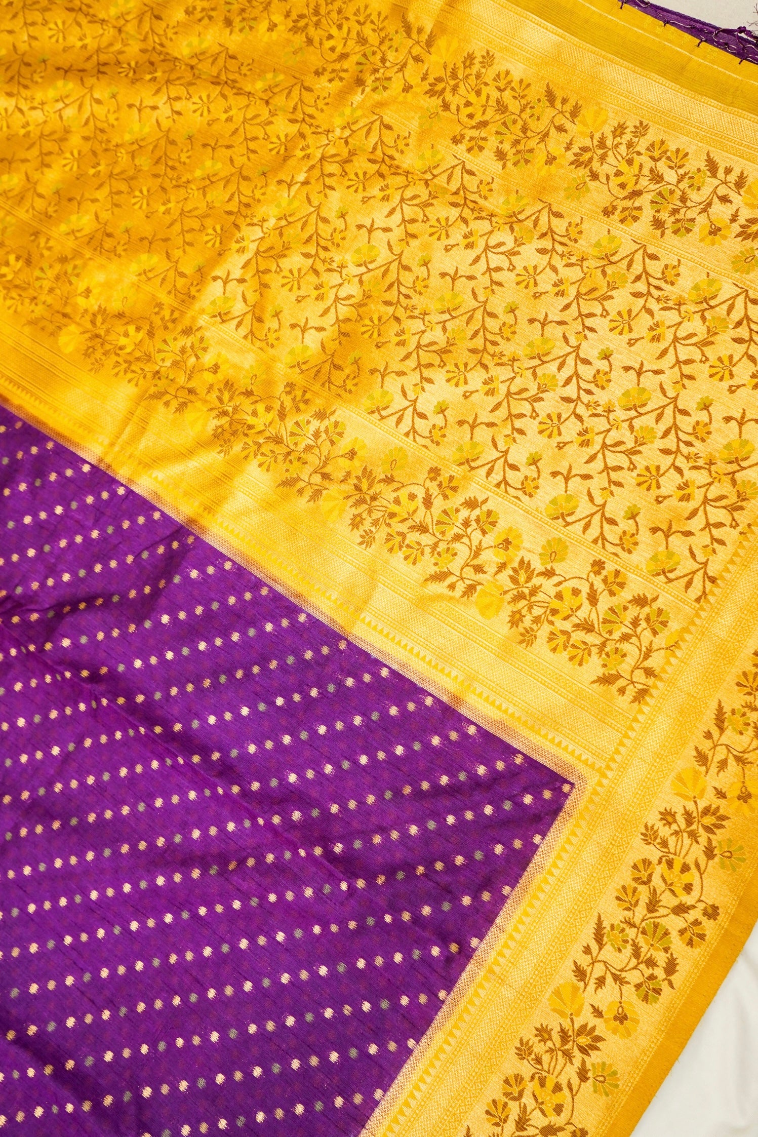 Royal Purple Paithani Style Ikkat Patola Silk Saree with Stitched Blouse