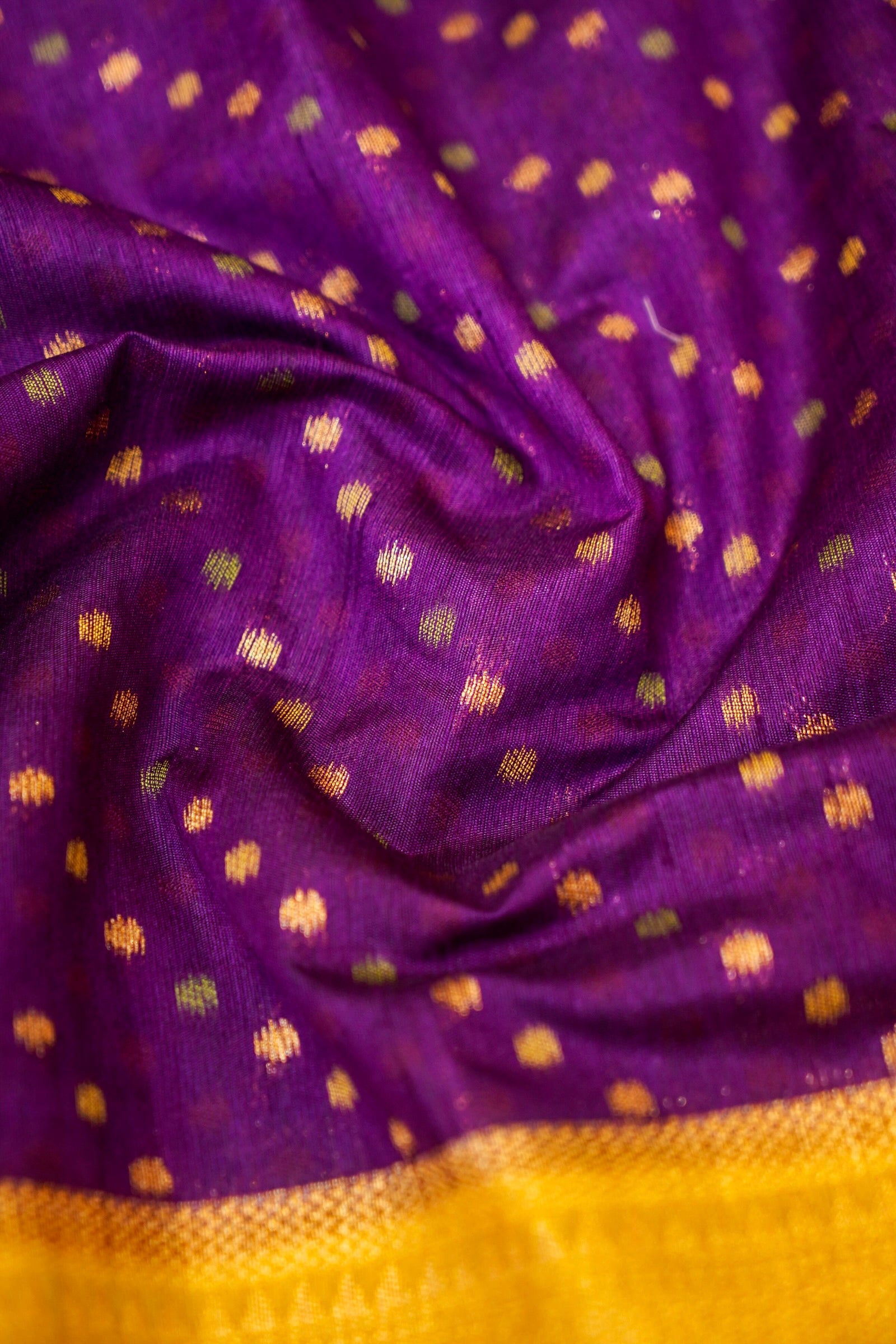 Royal Purple Paithani Style Ikkat Patola Silk Saree with Stitched Blouse