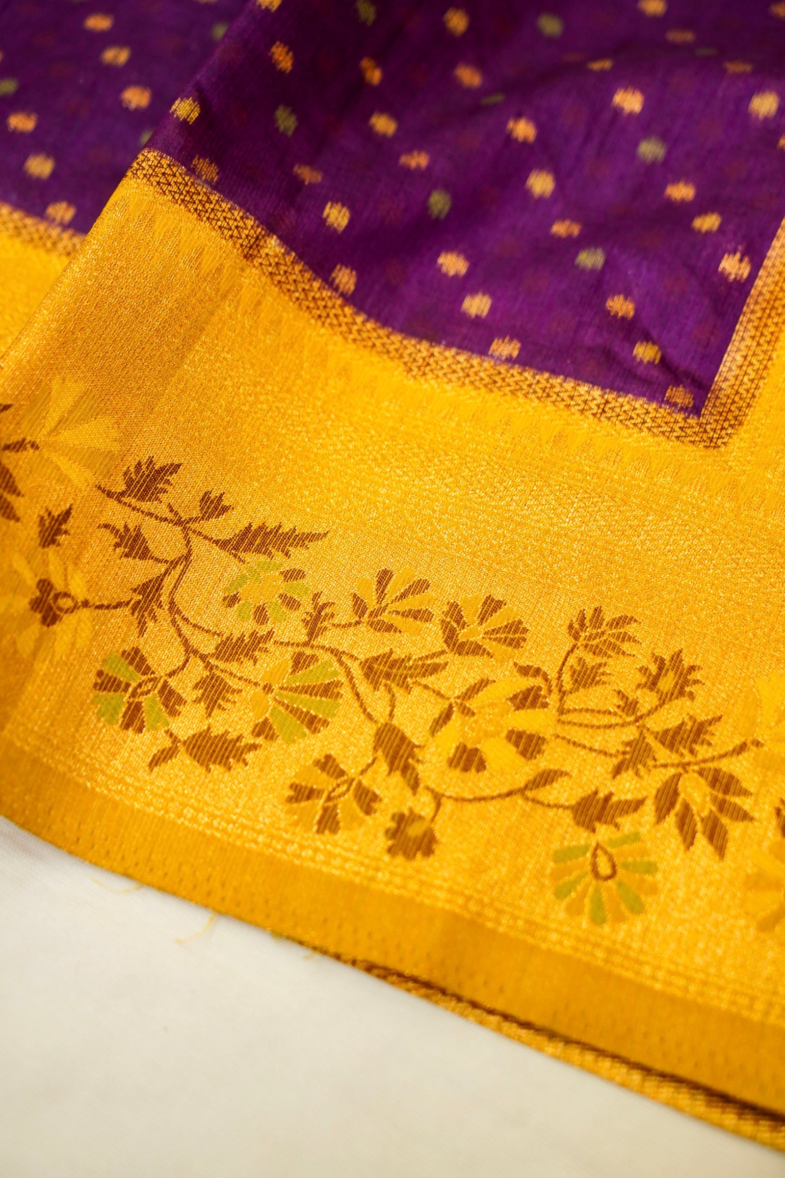 Royal Purple Paithani Style Ikkat Patola Silk Saree with Stitched Blouse