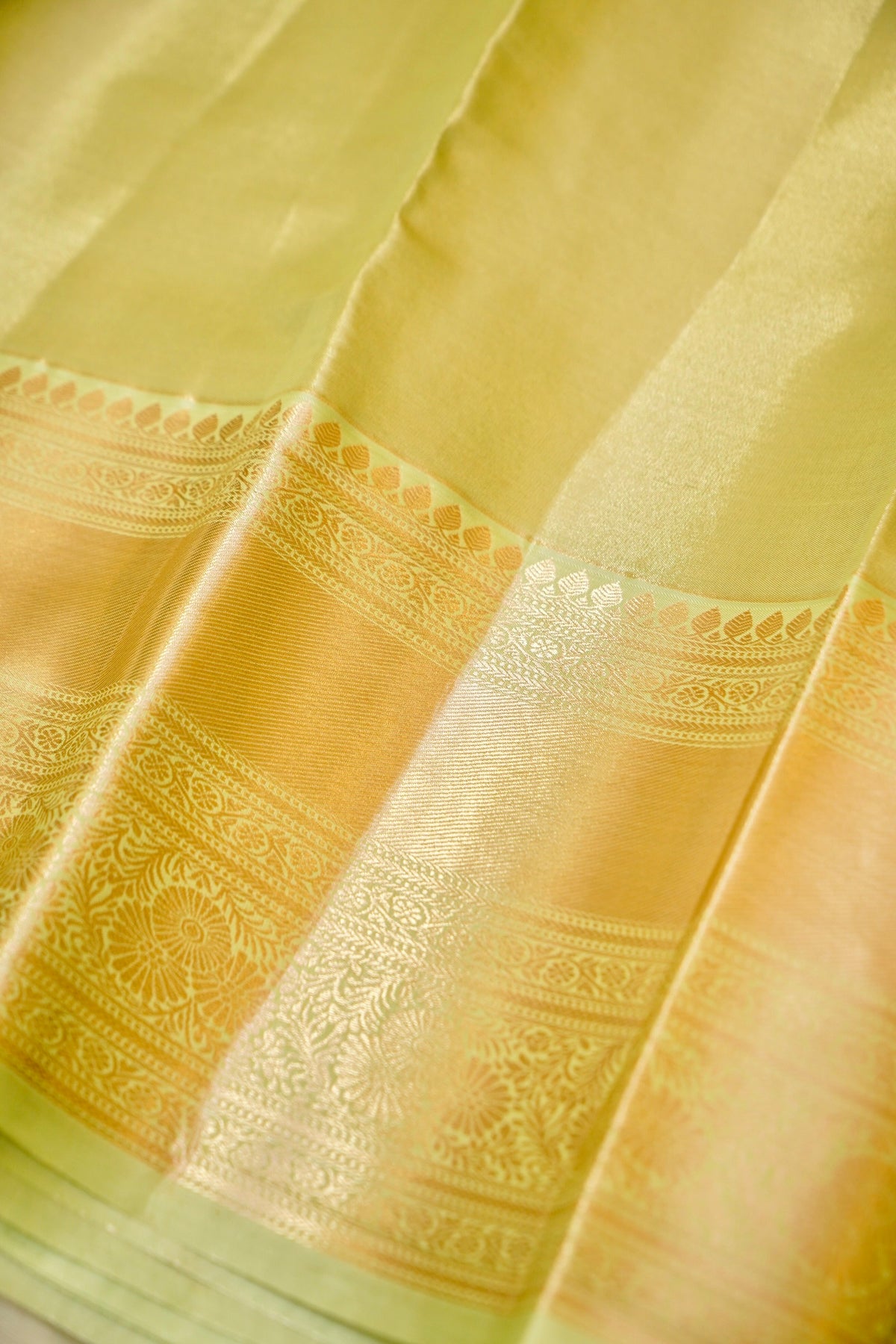 Maithili - Pastel Green Kanjivaram Tissue Silk Saree