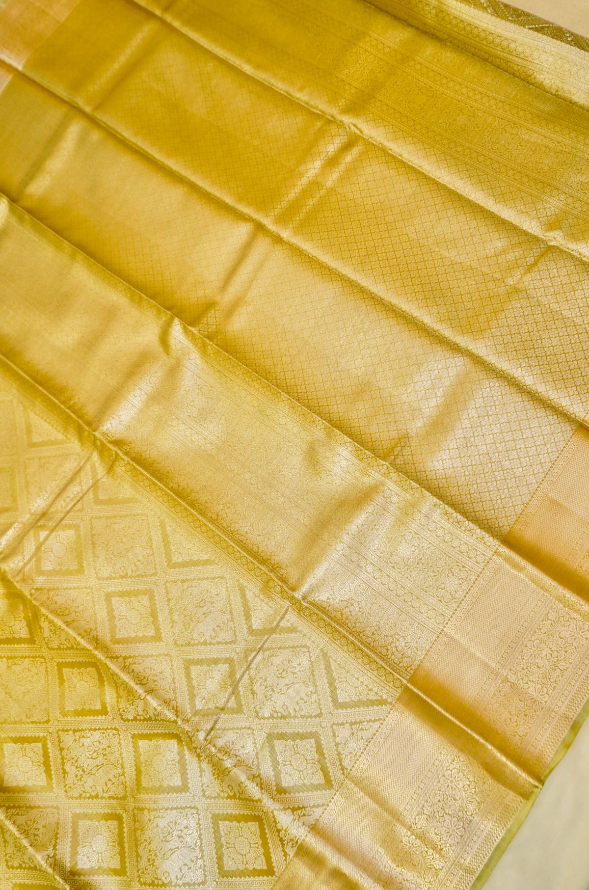 Maithili - Pistachio Green Kanjivaram Tissue Silk Saree