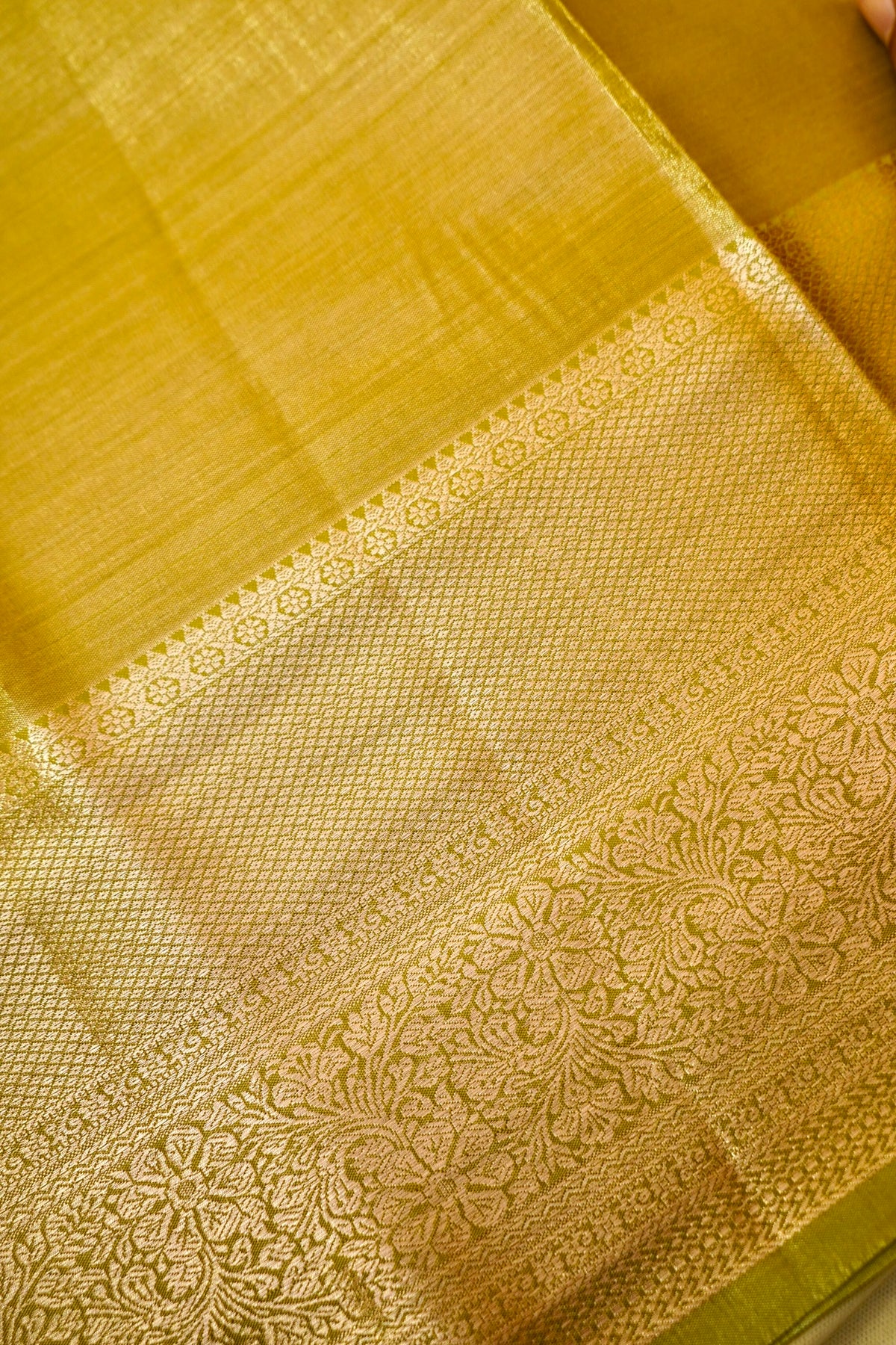 Maithili - Pistachio Green Kanjivaram Tissue Silk Saree