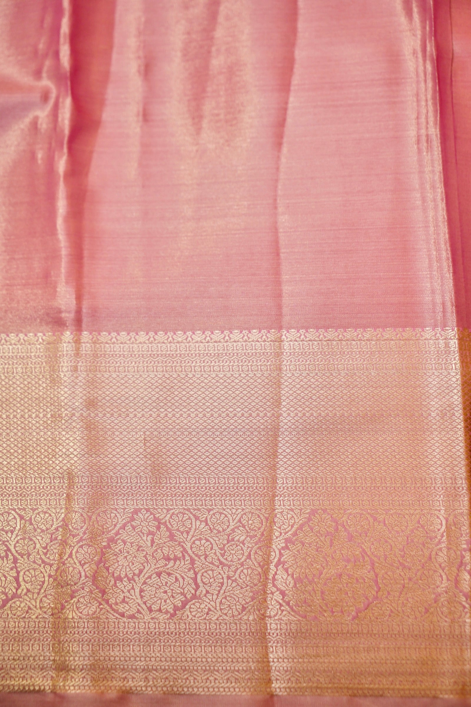 Maithili - Rose Pink Kanjivaram Tissue Silk Saree