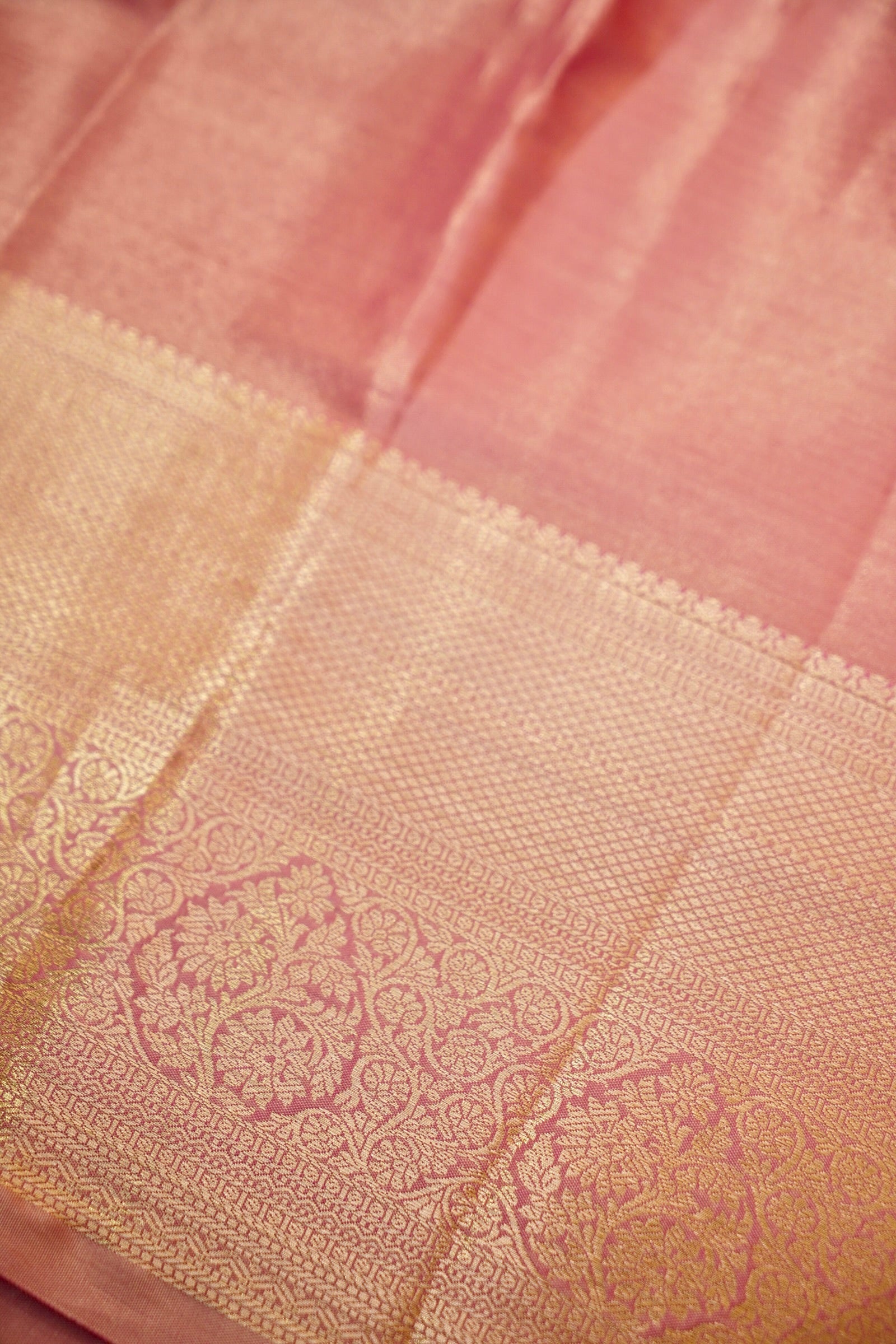 Maithili - Rose Pink Kanjivaram Tissue Silk Saree