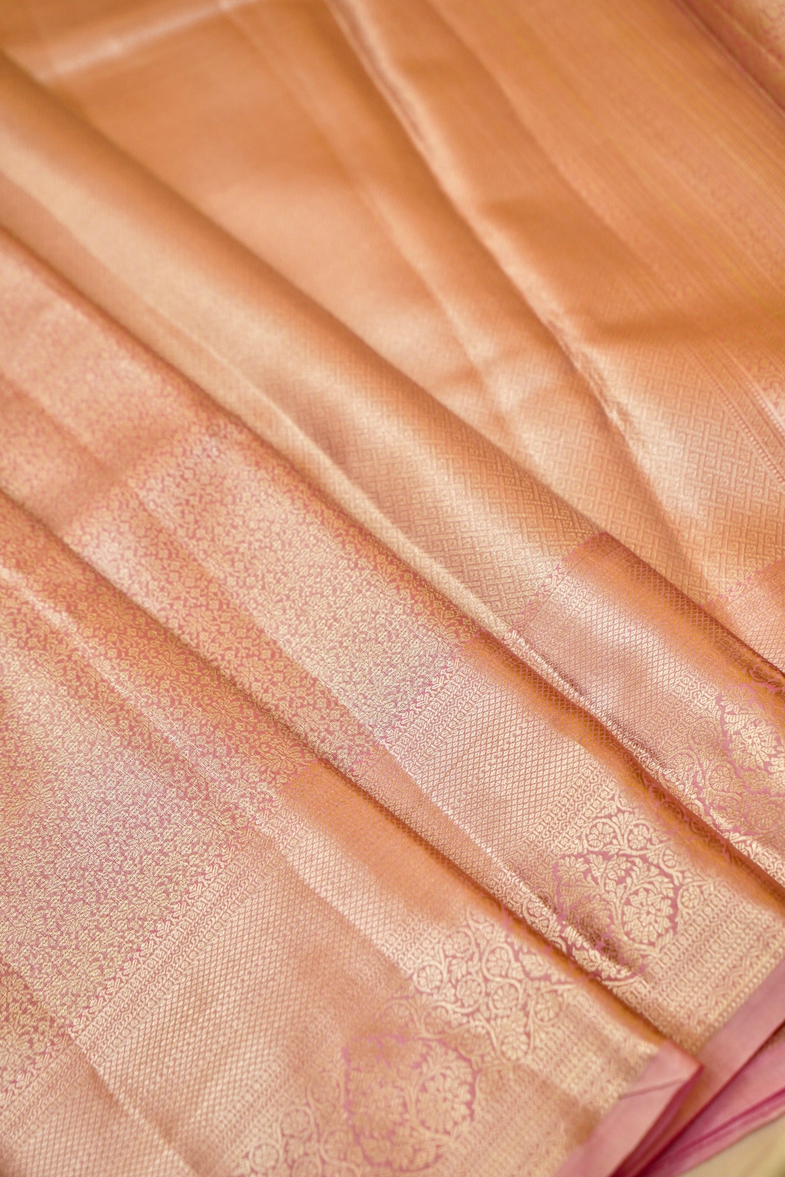 Maithili - Rose Pink Kanjivaram Tissue Silk Saree